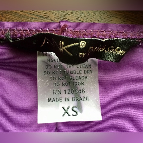 Anthropologie Purple Pleated Swimsuit Size XS Vintage Maillot Glam Hollywood Y2K - Picture 7 of 8